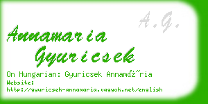 annamaria gyuricsek business card